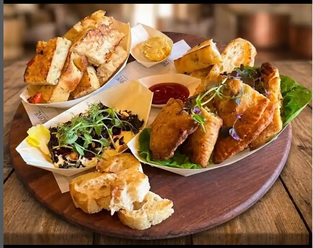 Sharing platter of small plates at The Archive Café in Holmfirth
